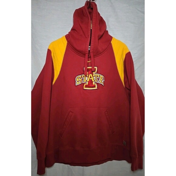 Nike Other - Iowa State Cyclones Nike Team Authentic Hoodie SweatShirt, Sz XL, Maroon/Yellow
